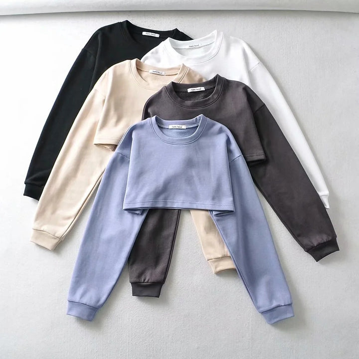 Damen lässiges Crop-Top und Shorts Set Drune