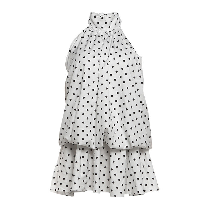 Damen Minikleid mit verspieltem Polka-Dot-Muster und elegantem Neckholder Drune
