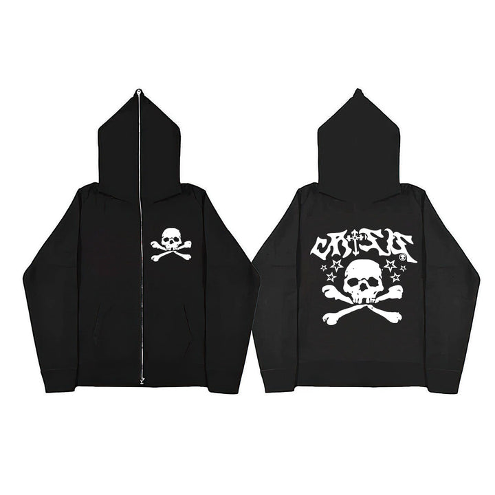 Damen Kapuzenpullover mit kreativem Totenkopfdesign Drune