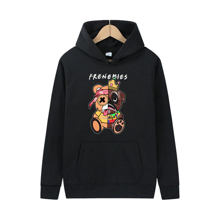 Damen Hoodie mit kreativem Bärenmotiv Drune