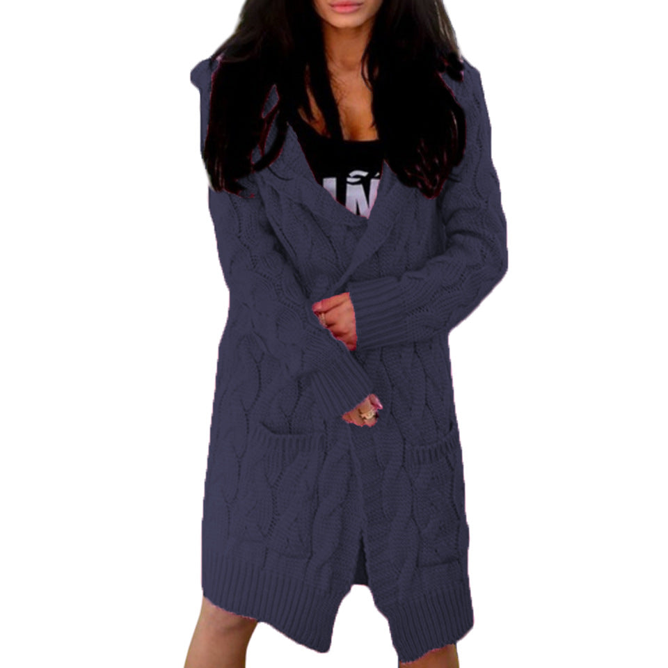 Damen Strickjacke mit modernem Zopfdesign und praktischen Taschen Drune