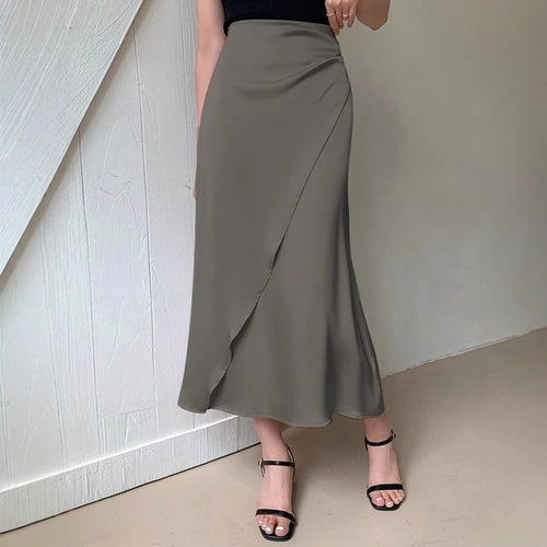 Damen Wickelrock mit fließendem Schnitt und eleganter Drapierung Drune
