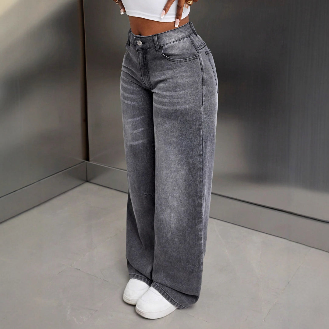 Damen modische weit geschnittene Jeans aus hochwertigem Denim Drune