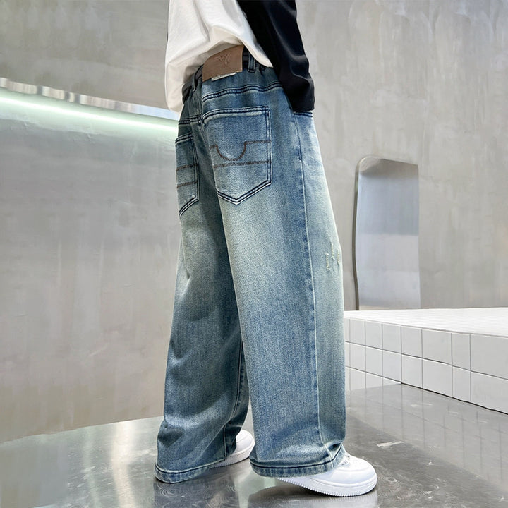 Herren weite Denim-Jeans im modernen Casual-Stil Drune