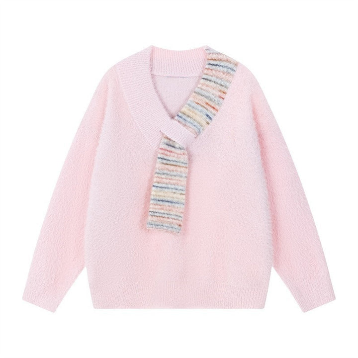 Damen Kuscheliger Pullover mit innovativem Schal-Detail Drune