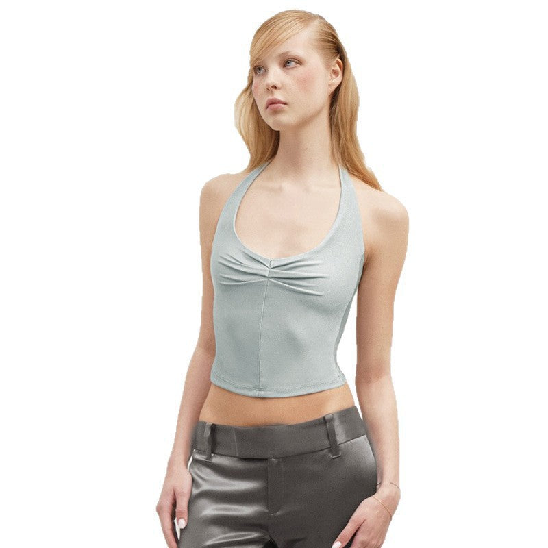 Damen Sportliches Crop-Top mit Halterträgern und figurbetontem Schnitt Drune