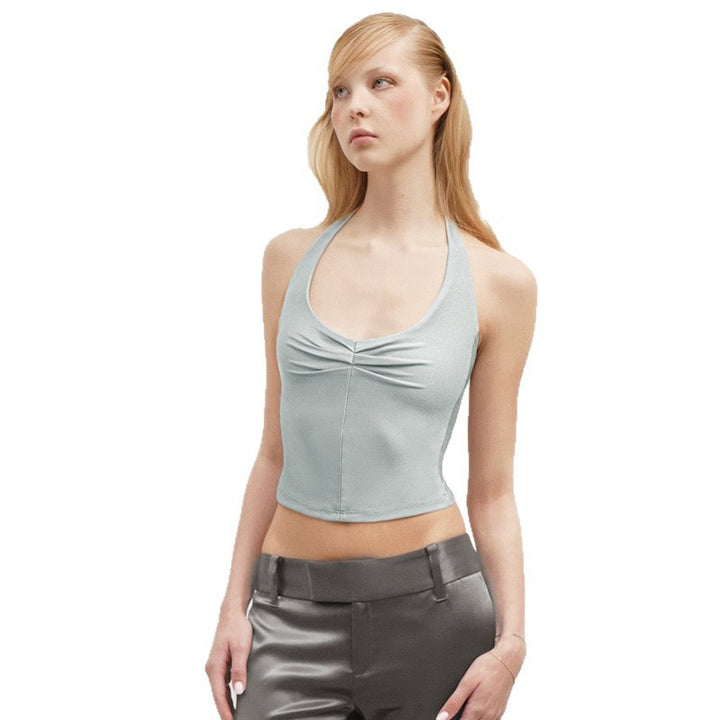 Damen Sportliches Crop-Top mit Halterträgern und figurbetontem Schnitt Drune