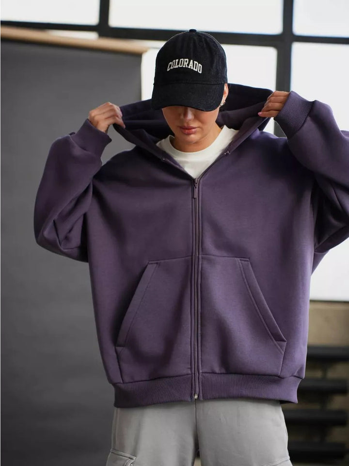 Damen Oversized Kapuzenjacke aus weichem Fleece Drune