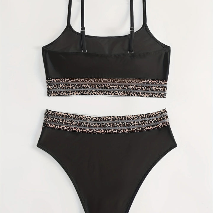 Damen Bikini-Set mit modischem Crop-Top und hoch taillierten Shorts Drune