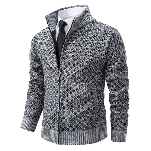 Herren Strickjacke mit modernem Muster und weichem Innenfutter Drune