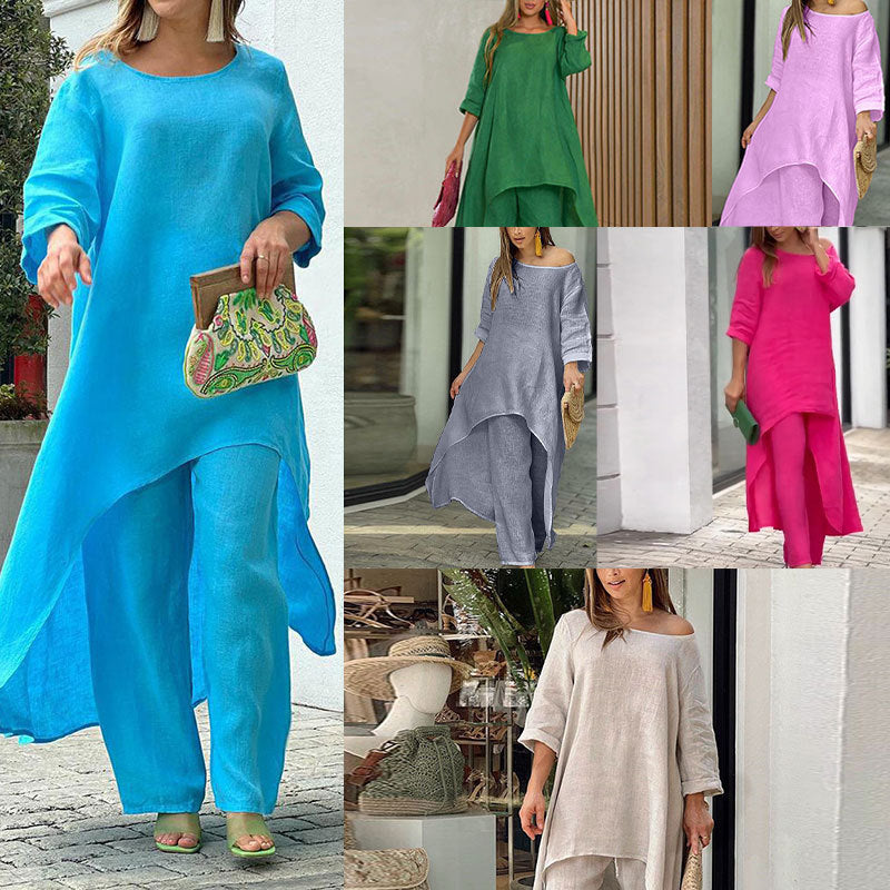 Damen lässiges Oberteil mit asymmetrischem Schnitt und eleganter Langarmoptik Drune