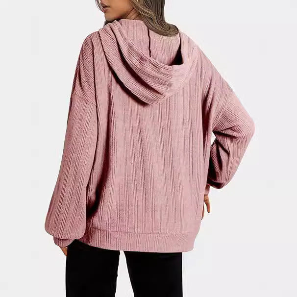 Damen Oversized Kapuzenpullover mit strukturiertem Design Drune