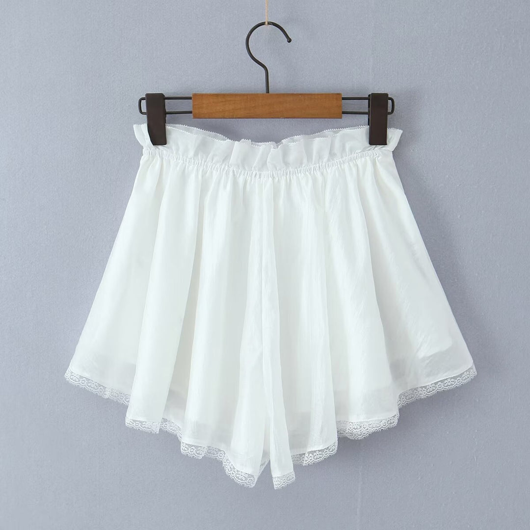 Damen luftige Shorts mit feinen Spitzenakzenten Drune