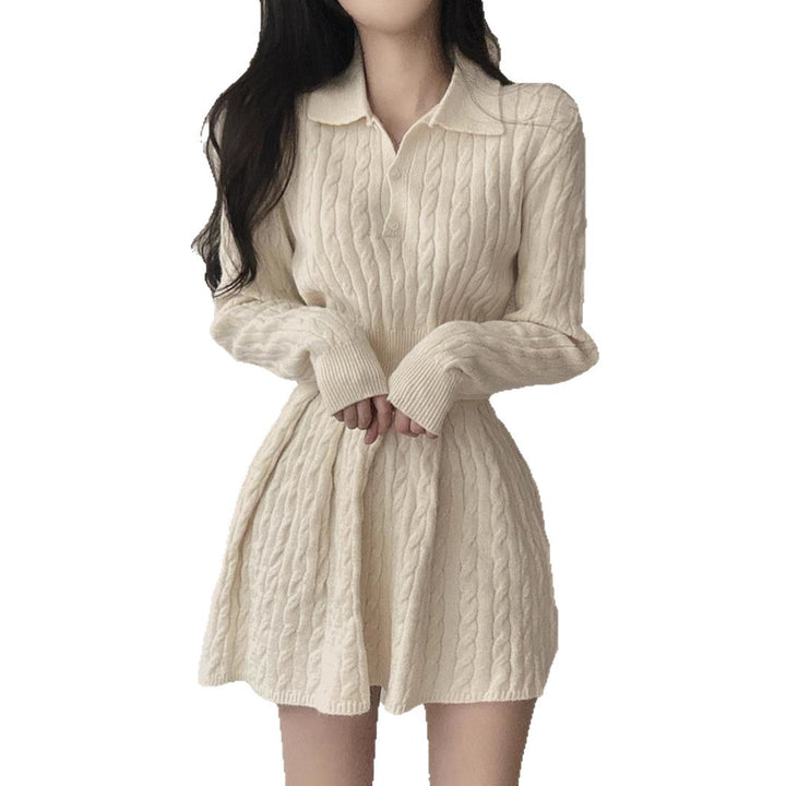 Damen Strickkleid im Pulloverstil mit Kabelstrickmuster Drune