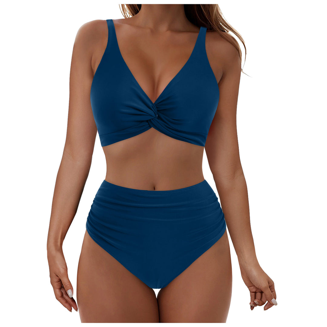 Damen Hochtailliertes Bikini-Set mit elegantem Wickeloberteil Drune