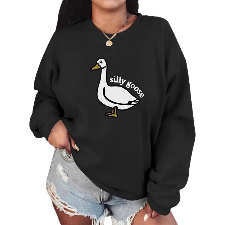Damen Sweatshirt mit verspieltem Entenmotiv und lässigem Schnitt Drune