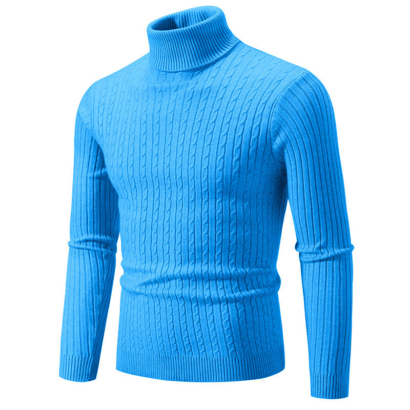 Herren Pullover mit hohem Kragen und strukturiertem Zopfmuster Drune