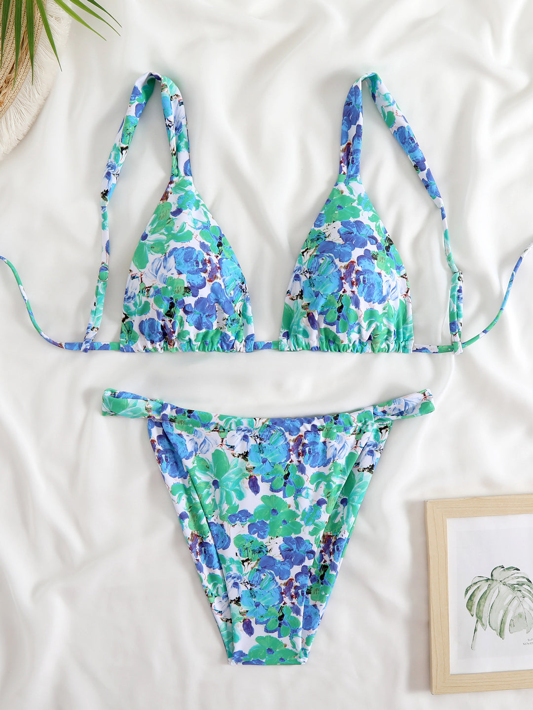 Damen Triangel-Bikini-Set mit modischem Tiermuster Drune