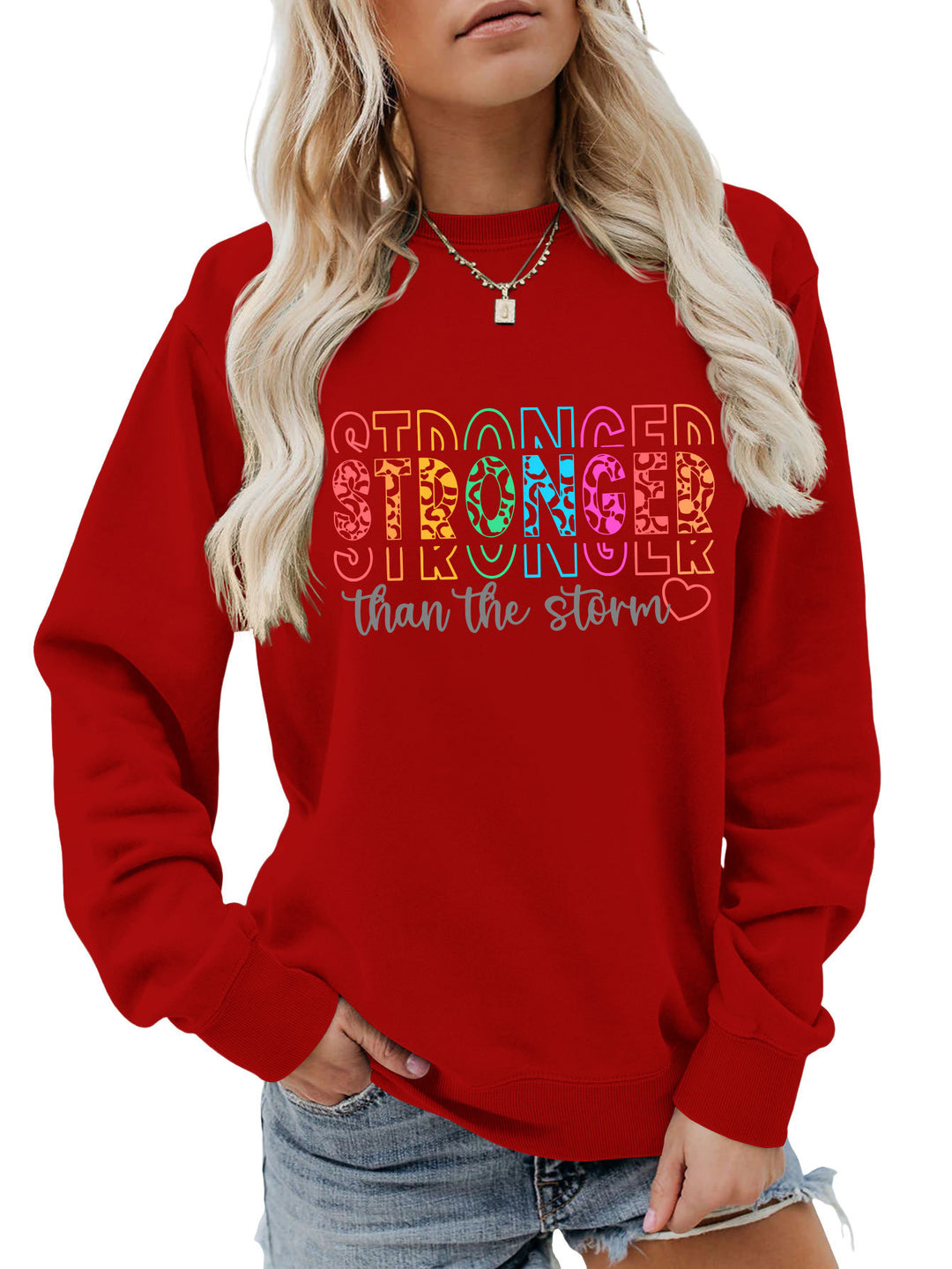 Damen Sweatshirt mit motivierendem Schriftzug und lässigem Schnitt Drune