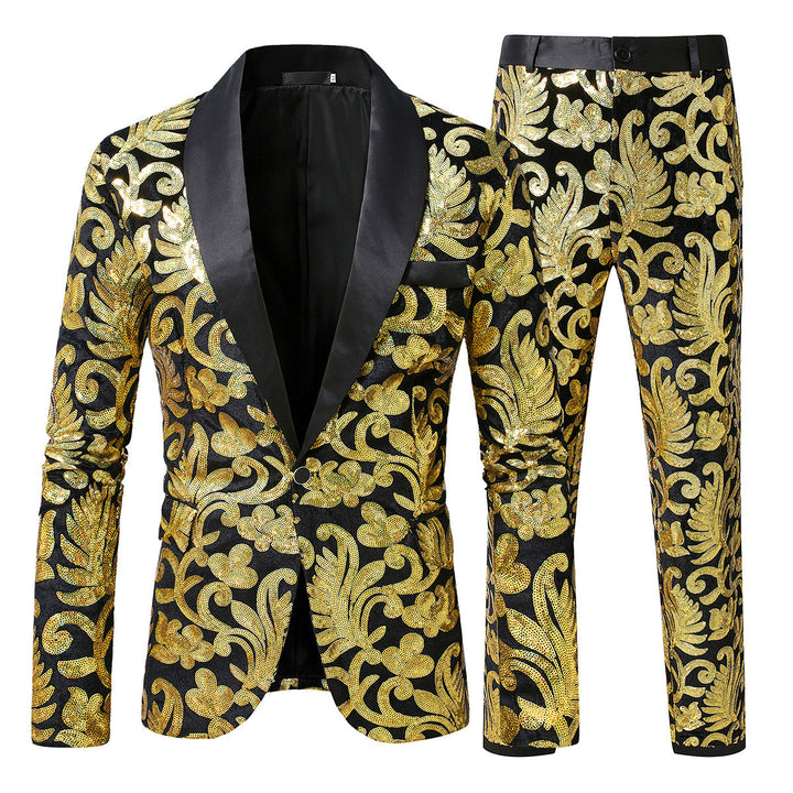 Herren glamouröses Pailletten-Anzugset Drune
