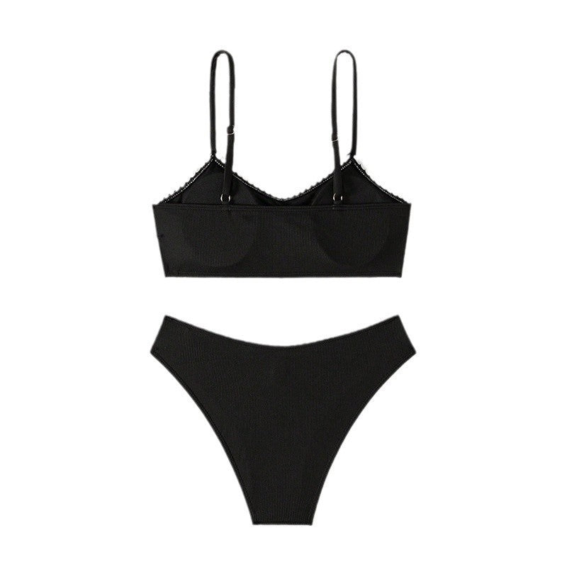 Damen Hochtaillierter Bikini mit raffiniertem Rüschendesign Drune