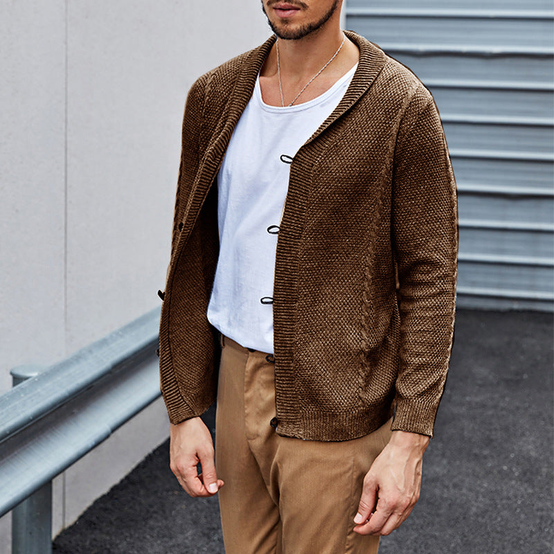 Herren lässiger Strickcardigan mit raffinierter Struktur und offenem Schnitt Drune