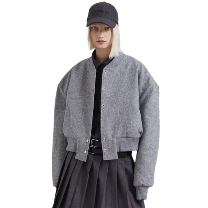 Damen modische Oversized-Jacke aus Wollmix Drune
