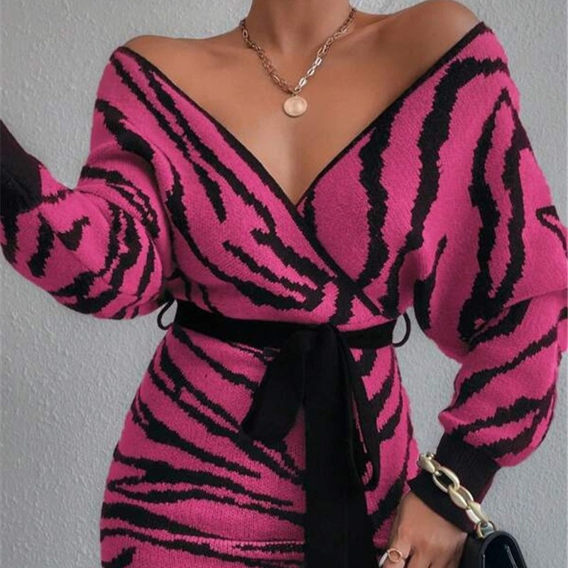 Damen Strickkleid im angesagten Zebramuster Drune
