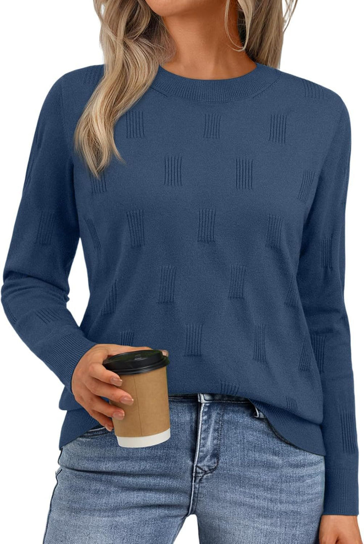 Damen Eleganter Strickpullover mit strukturiertem Muster Drune