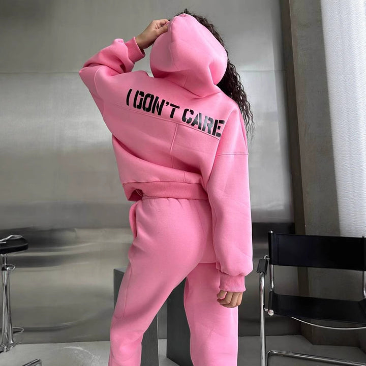 Damen Sportlicher Hoodie mit auffälligem Schriftzug Drune