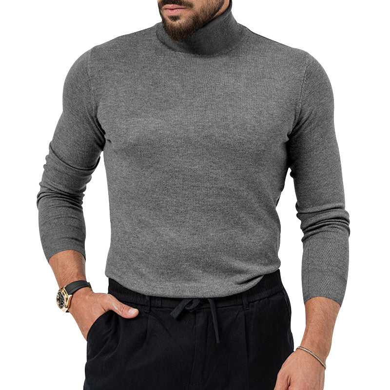 Herren eleganter Pullover mit Stehkragen und feiner Strickstruktur Drune