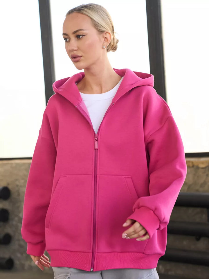 Damen Zip-Hoodie mit lässigem Schnitt und großen Taschen Drune