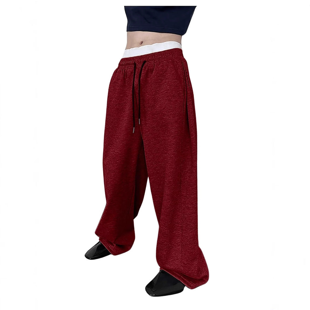 Herren nan lockere Oversize Jogginghose mit elastischem Bund und Kordelzug Drune