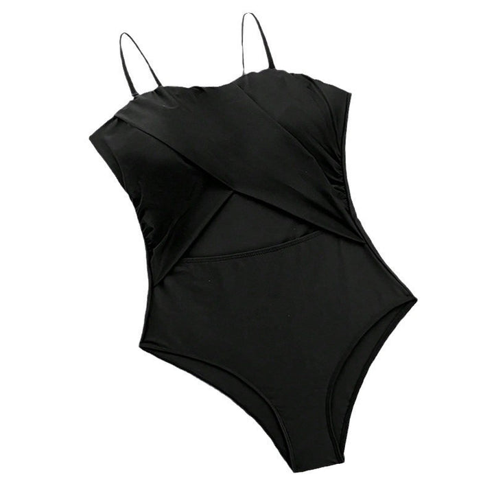 Damen Einteiliger Badeanzug mit modischem Wickel-Design Drune