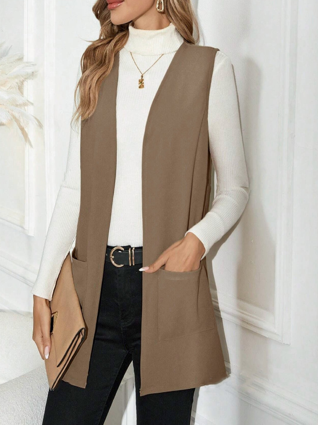 Damen Longline Wendeweste mit Taschen Drune