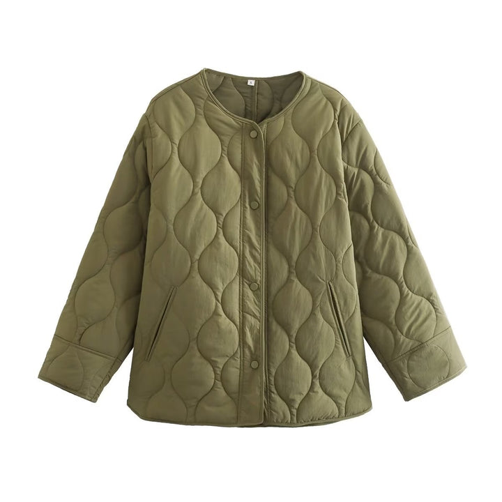 Damen gesteppte Übergangsjacke mit modischem Design und praktischen Taschen Drune