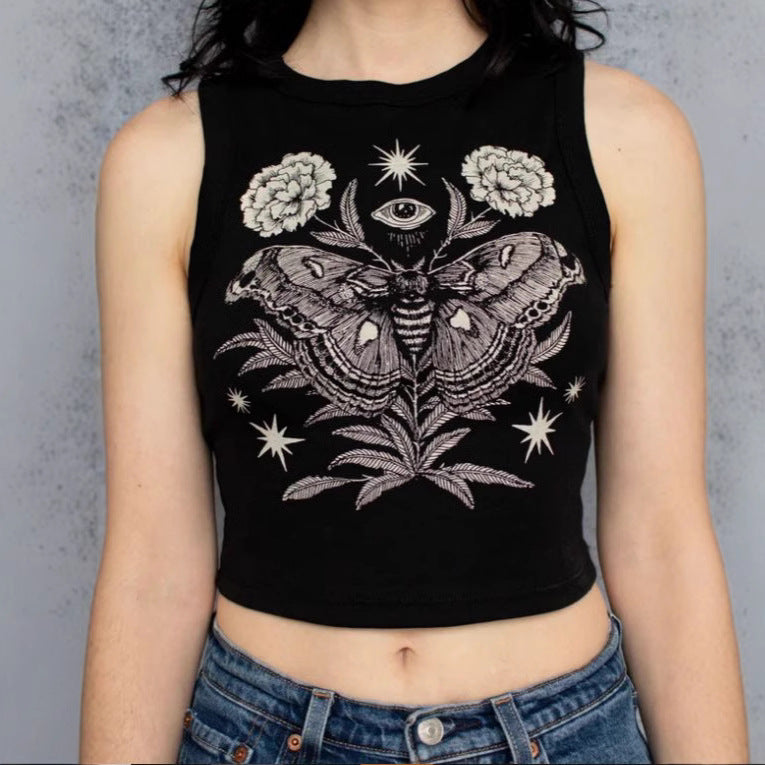 Damen Crop-Top mit einzigartigem Design und modischem Schriftzug Drune