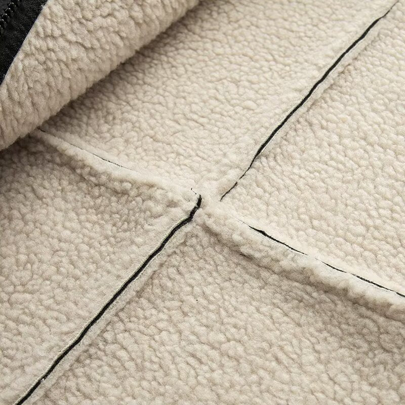 Damen Kunstlederjacke mit warmem Sherpa-Futter und praktischen Taschen Drune