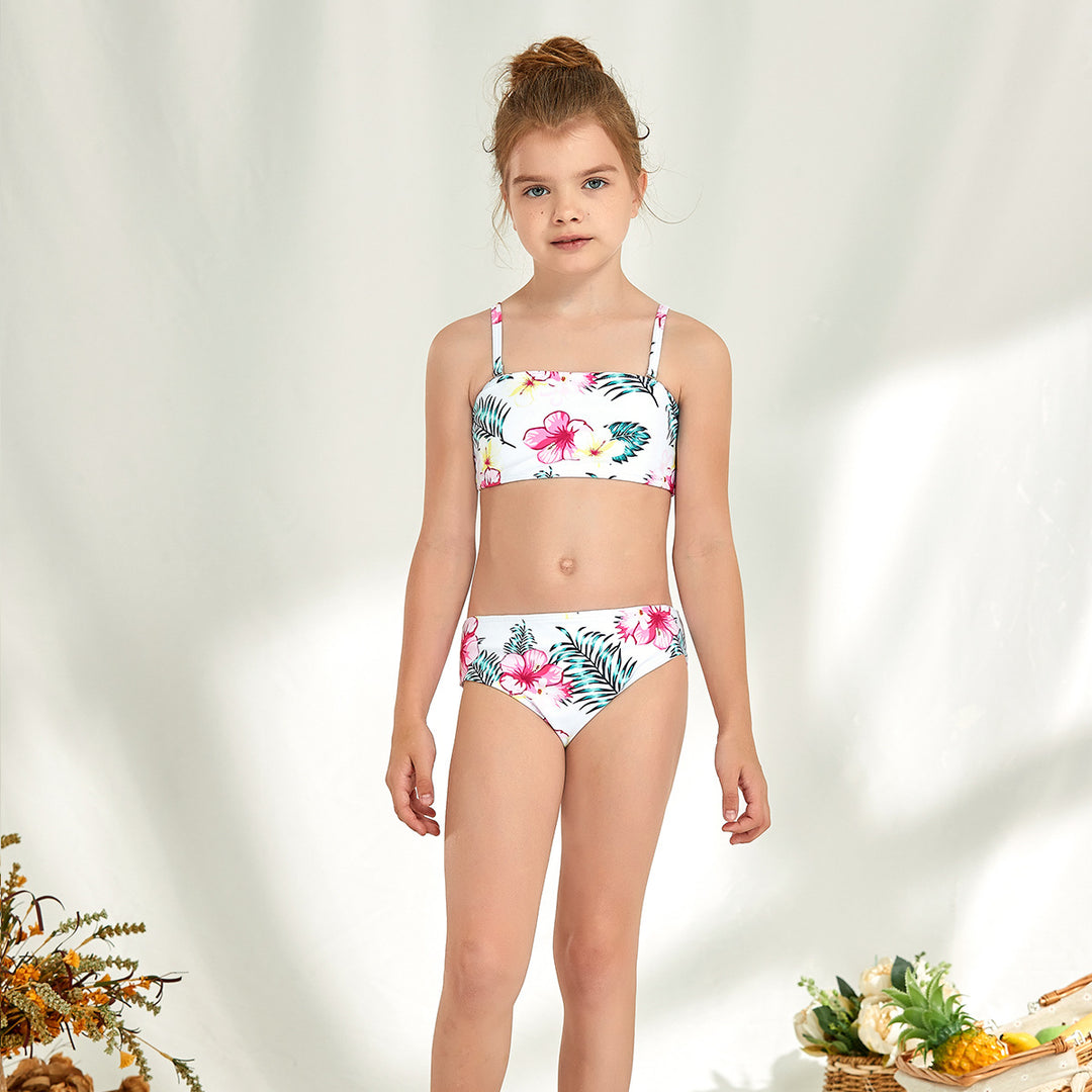 Mädchen Bikini-Set mit modischem Crop-Oberteil und hoch geschnittenen Shorts Drune