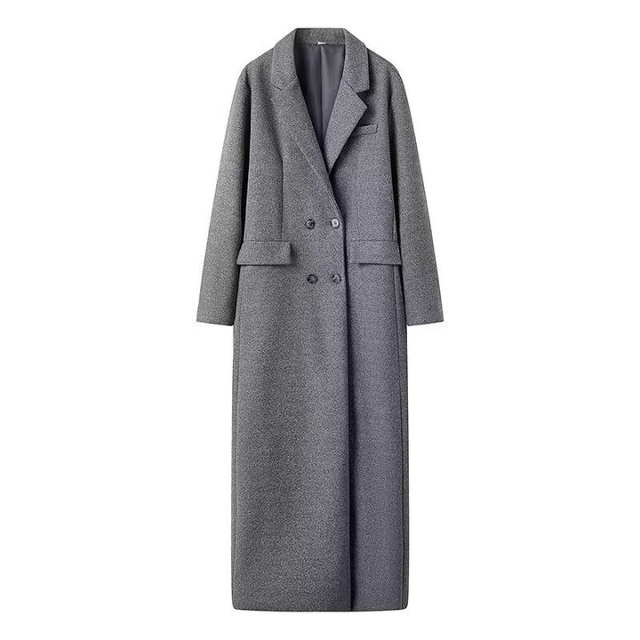 Damen eleganter Übermantel im klassischen Design mit doppelter Knopfleiste Drune