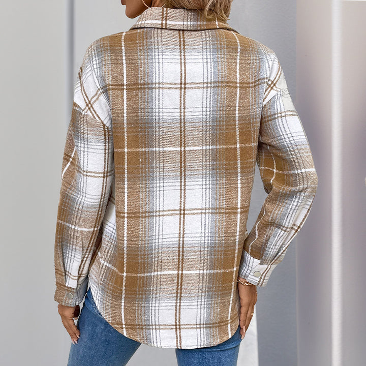 Damen Hemdjacke aus weichem Flanell im Karomuster Drune