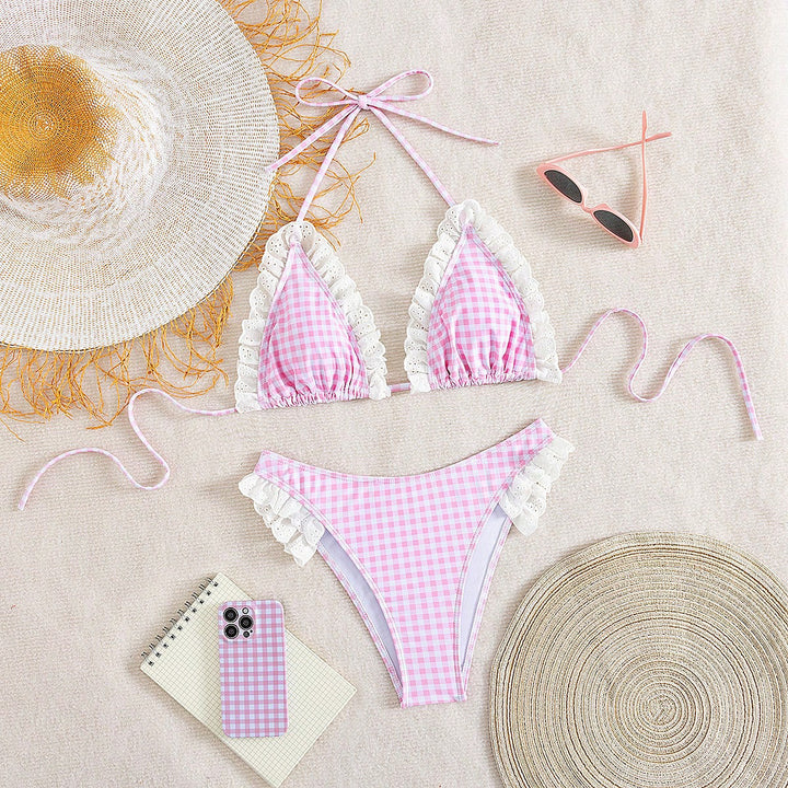 Damen Triangel-Bikini mit Rüschen Drune