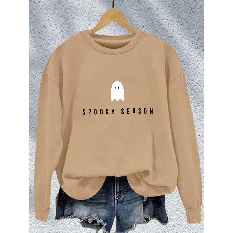 Unisex nan lässiges Halloween Sweatshirt mit Gespenst-Print und Oversize-Schnitt Drune