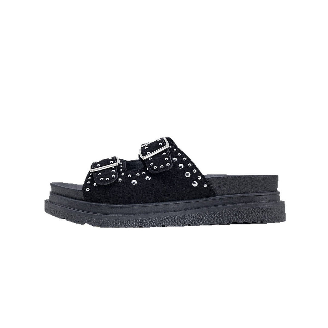 Damen Komfortable Riemensandalen mit modischem Glitzerakzenten und verstellbaren Schnallen Drune