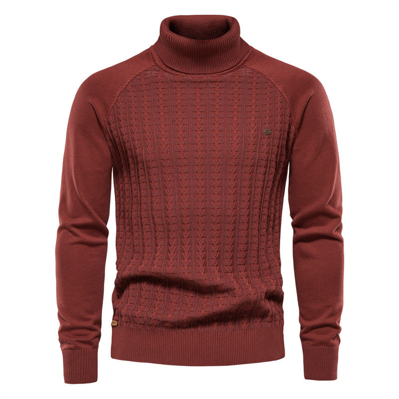 Herren Strickpullover mit modischem Stehkragen und strukturiertem Design Drune