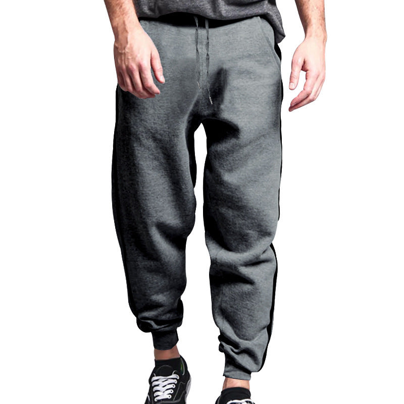 Herren sportliche Jogginghose mit seitlichen Kontraststreifen und elastischem Bund Drune