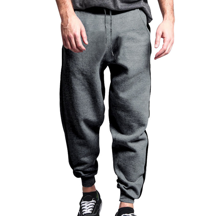 Herren sportliche Jogginghose mit seitlichen Kontraststreifen und elastischem Bund Drune