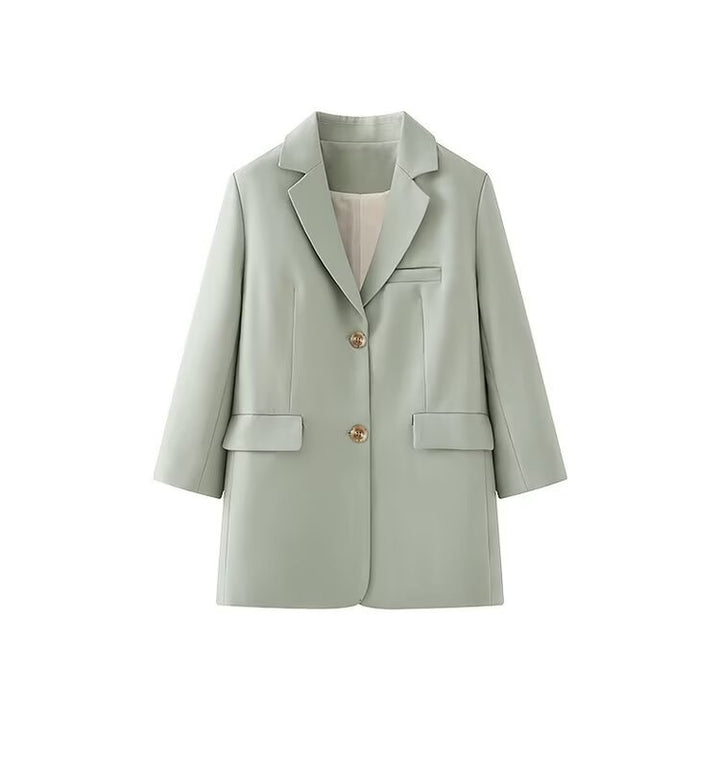 Damen modische Blazerjacke mit eleganter Knopfleiste und zwei praktischen Taschen Drune