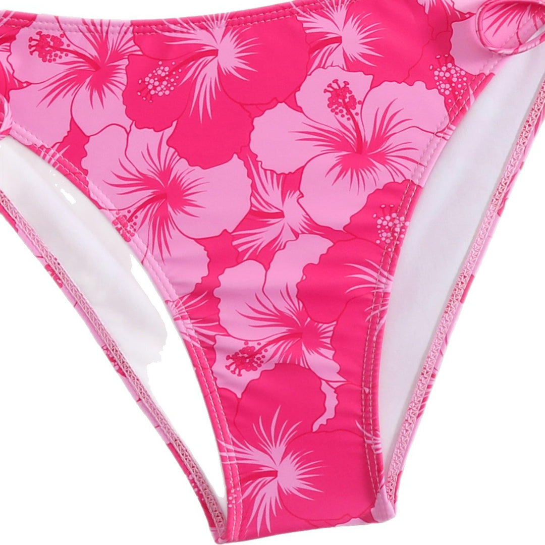 Damen Triangel-Bikini mit floralem Design und verstellbaren Trägern Drune