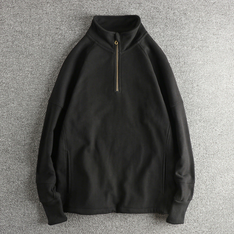 Herren Fleecejacke mit halbem Reißverschluss und seitlichen Eingrifftaschen Drune